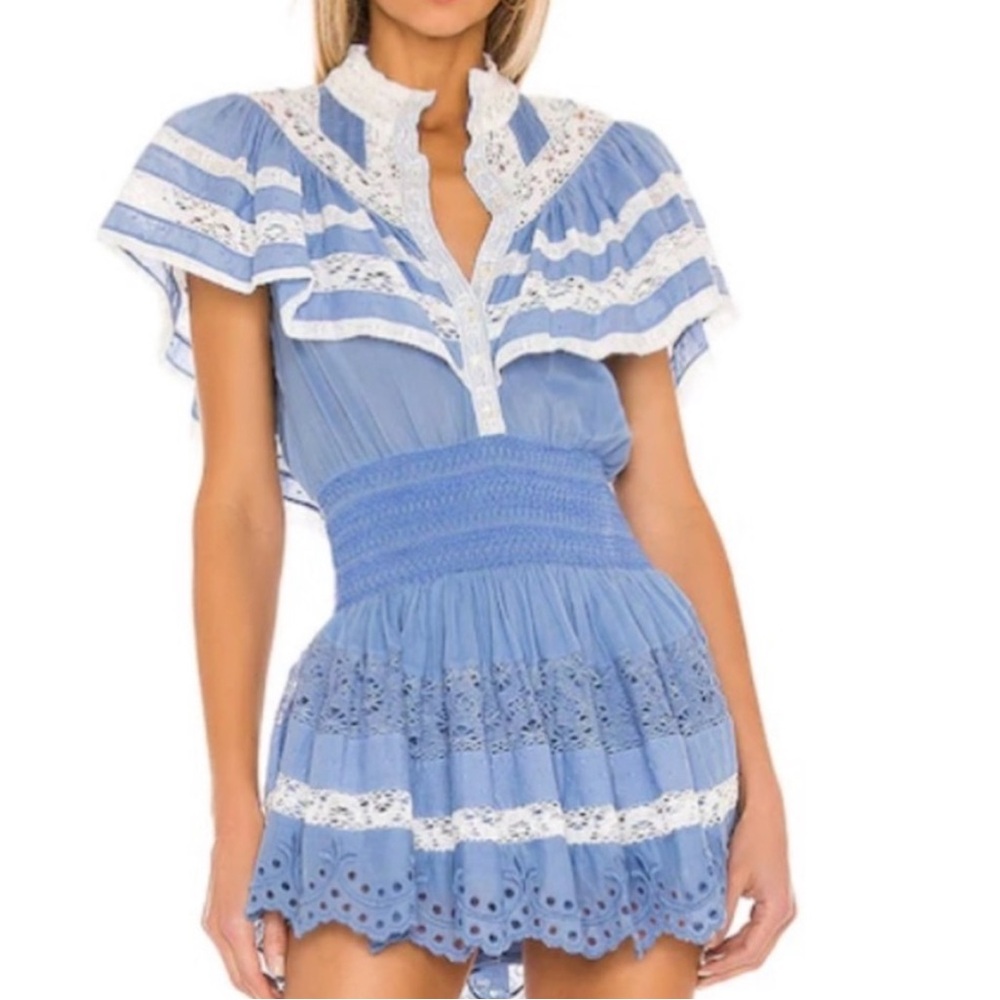 LoveShackFancy Clay Dress Cobalt XS